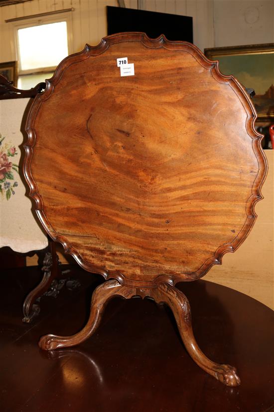 George III style mahogany pie crust topped tea table